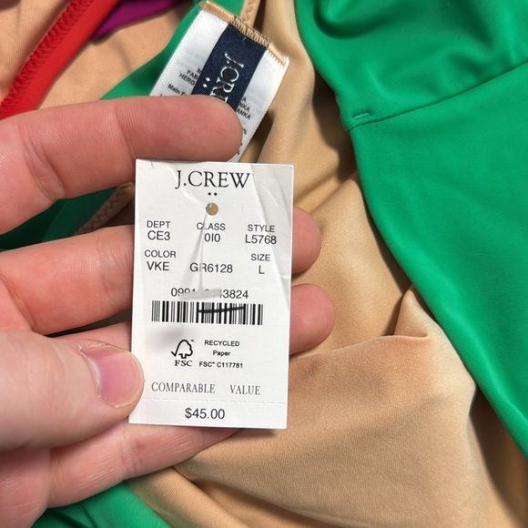J. Crew Factory Ruffle-shoulder V-neck bikini top and high waisted bottom - Picture 14 of 15